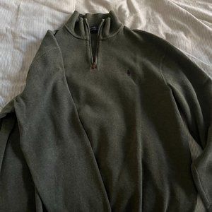 Polo Ralph Lauren 1/4 Zip Dress Sweater Olive XXL
